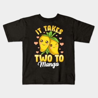 Cute & Funny It Takes Two To Mango Fruit Pun Kids T-Shirt